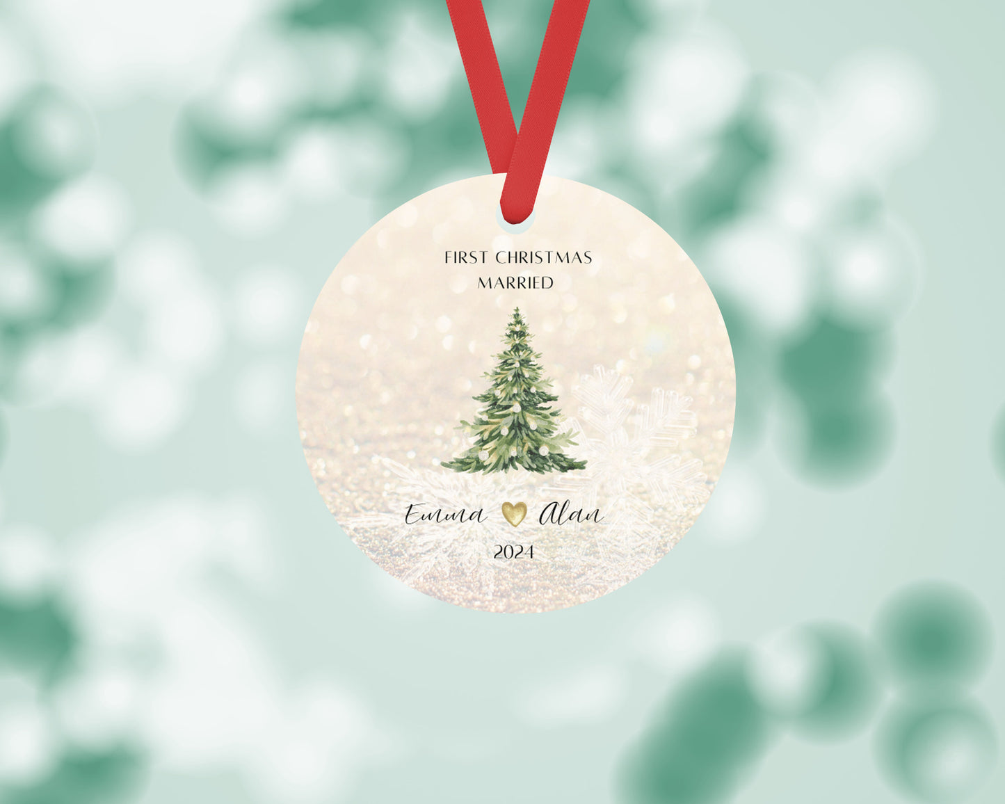 First Christmas Married Ornament | Mr Mrs Ornament | Personalized Wedding Gift | Newlywed Christmas Gift | Our First Christmas Ornament