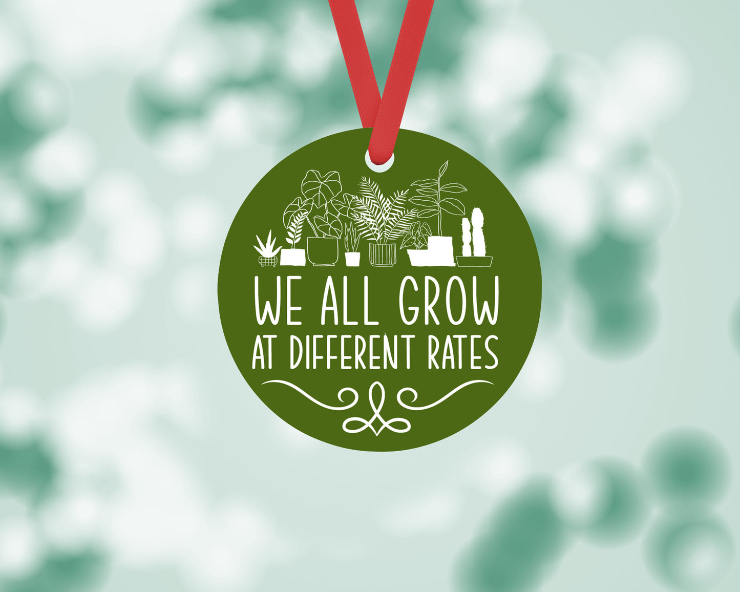 Christmas gift for special education professional, We All Grow at Different Rates Christmas ornament for special ed teacher, Thank you gift for special ed professional