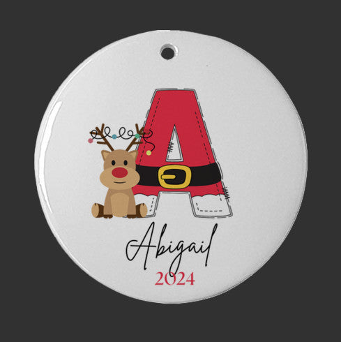 Custom Initial Ornament - Letter Name Ornament - 2024 Family Ornament - Personalized - Christmas gift - Family Keepsake - Monogram Ornament