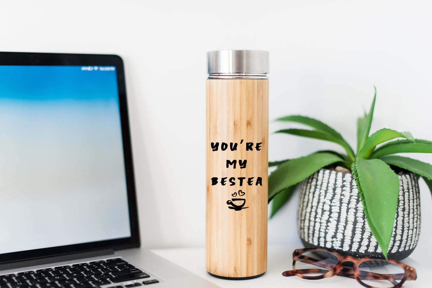 Your'e My BestTea Bamboo Water Bottle, Bamboo thermos bottle, Tea Tumbler, Eco-friendly gift, Water Bottle, Best Gift, Best Tea