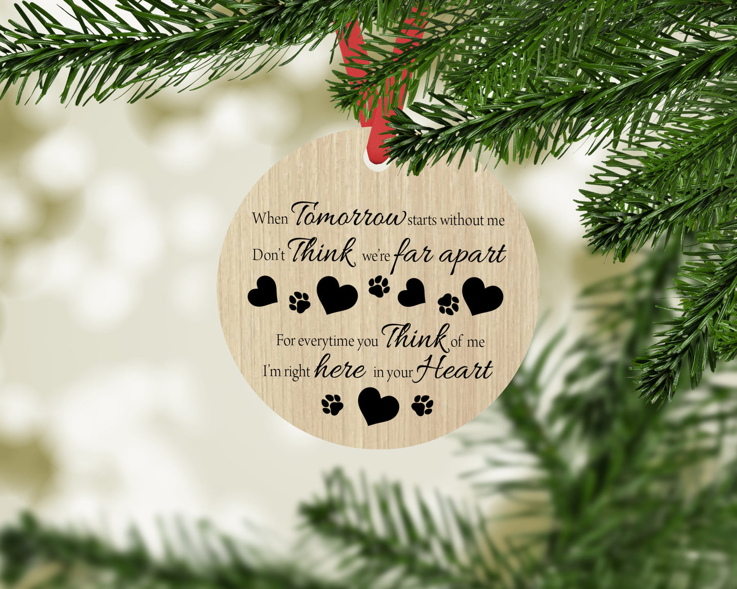 Pet Memorial Ornament, Forever Loved, Personalized Dog Christmas Ornament