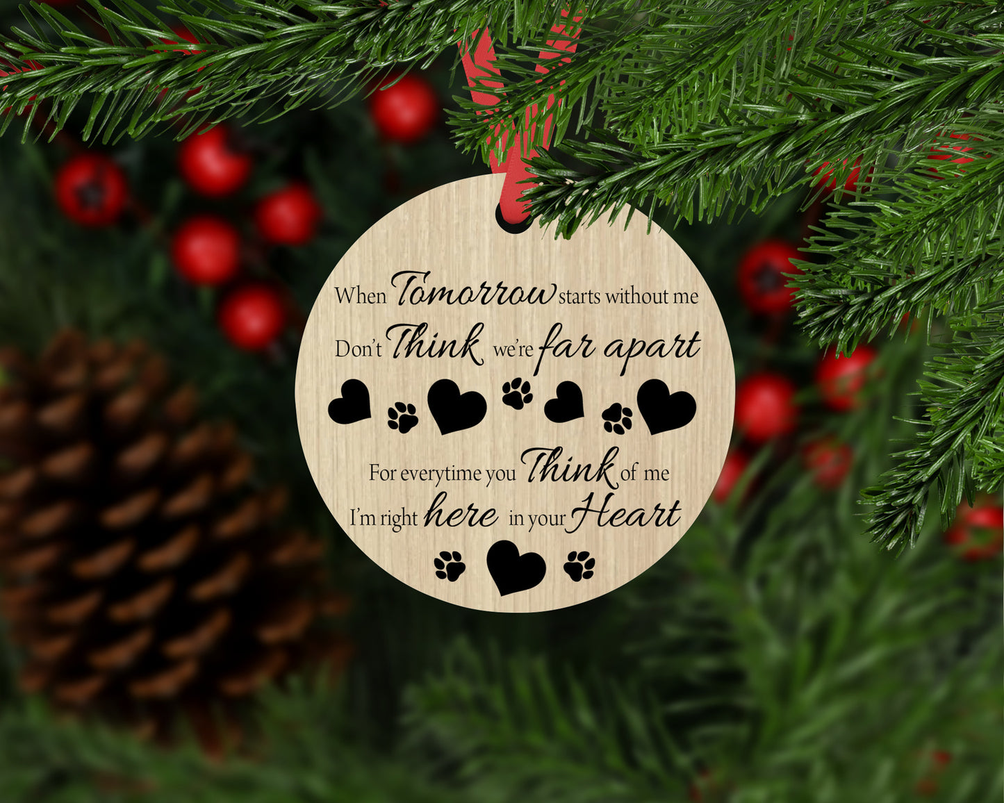 Pet Memorial Ornament, Forever Loved, Personalized Dog Christmas Ornament