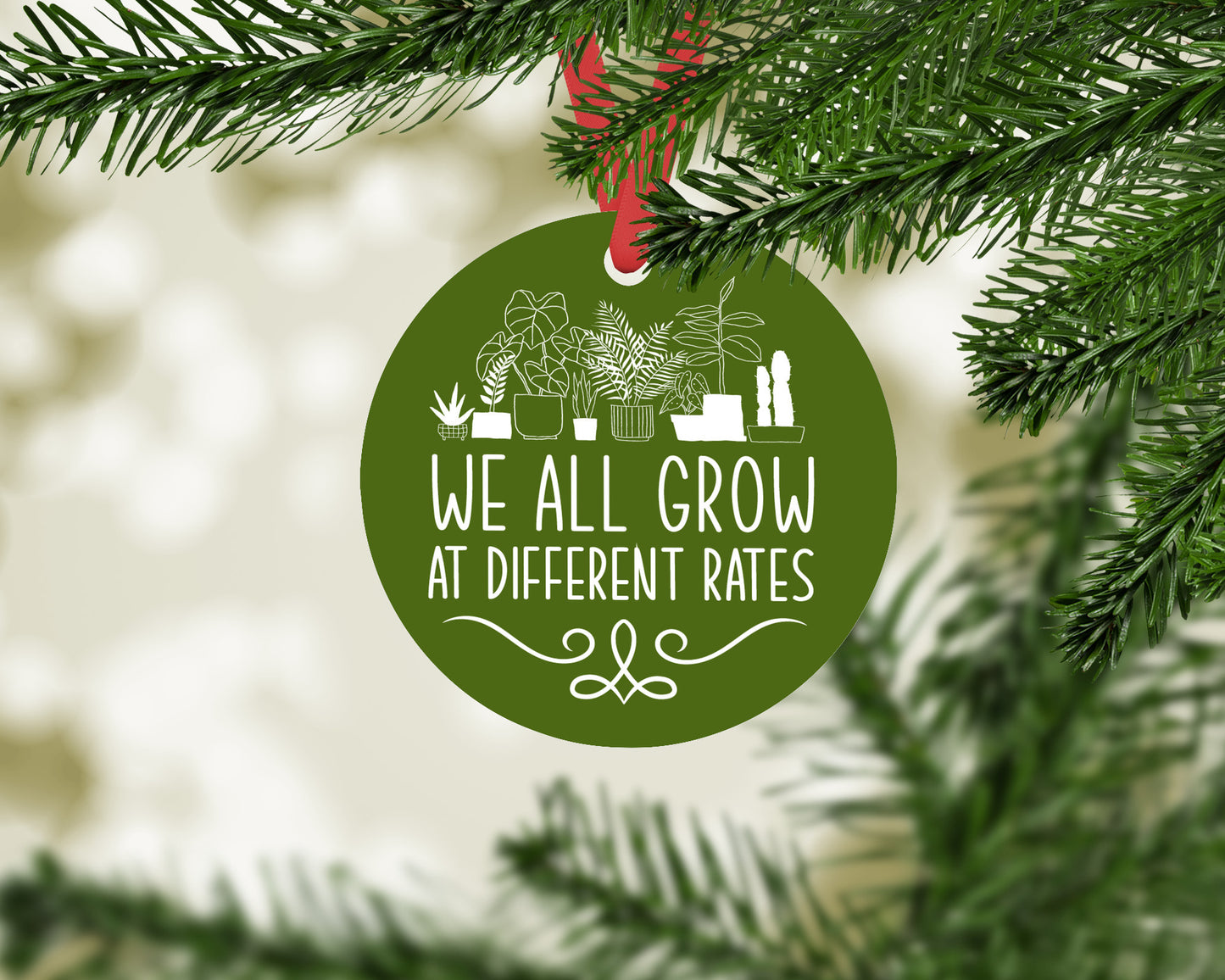 Christmas gift for special education professional, We All Grow at Different Rates Christmas ornament for special ed teacher, Thank you gift for special ed professional