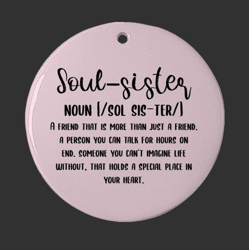 Soul-Sister Definition Christmas Holiday Ornament