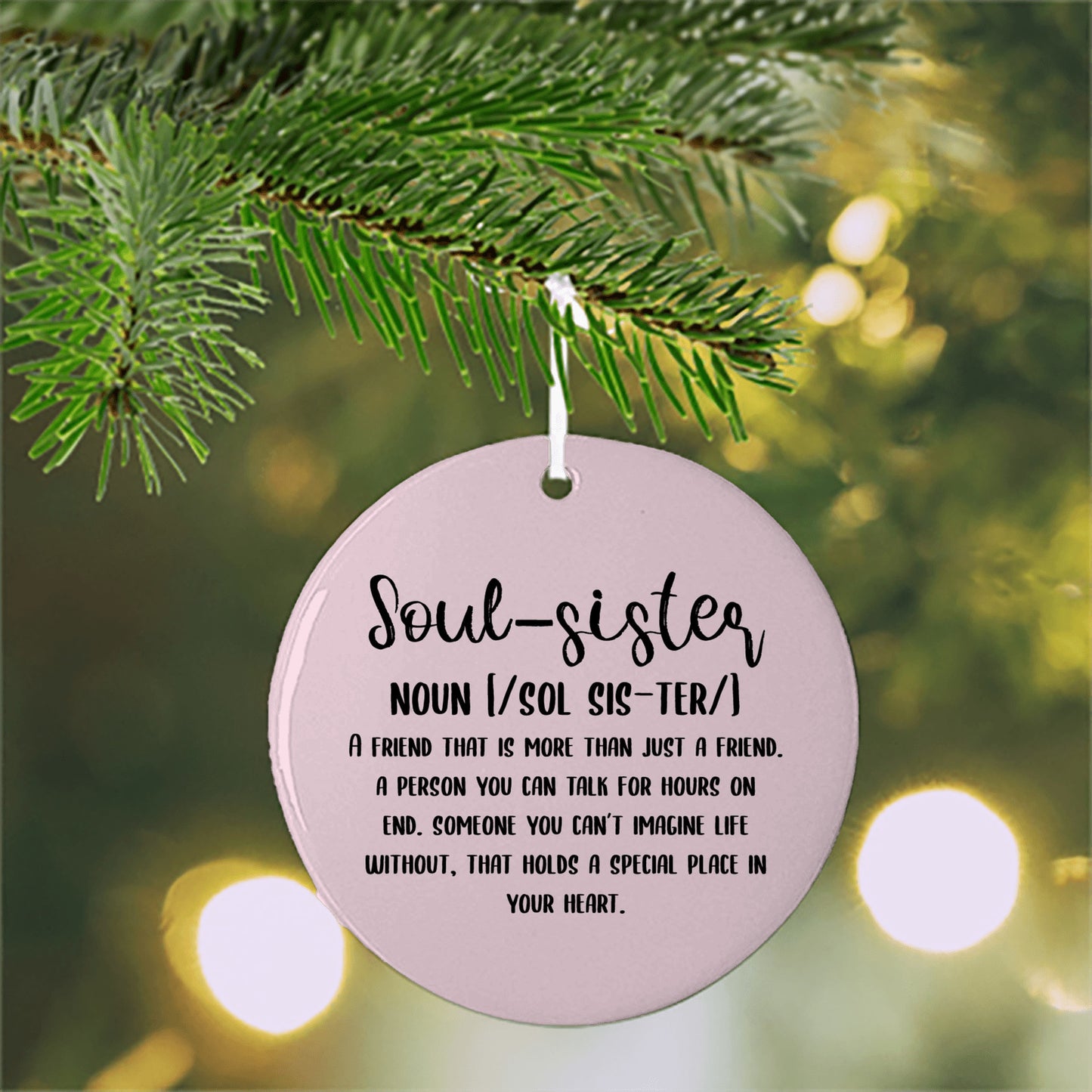 Soul-Sister Definition Christmas Holiday Ornament