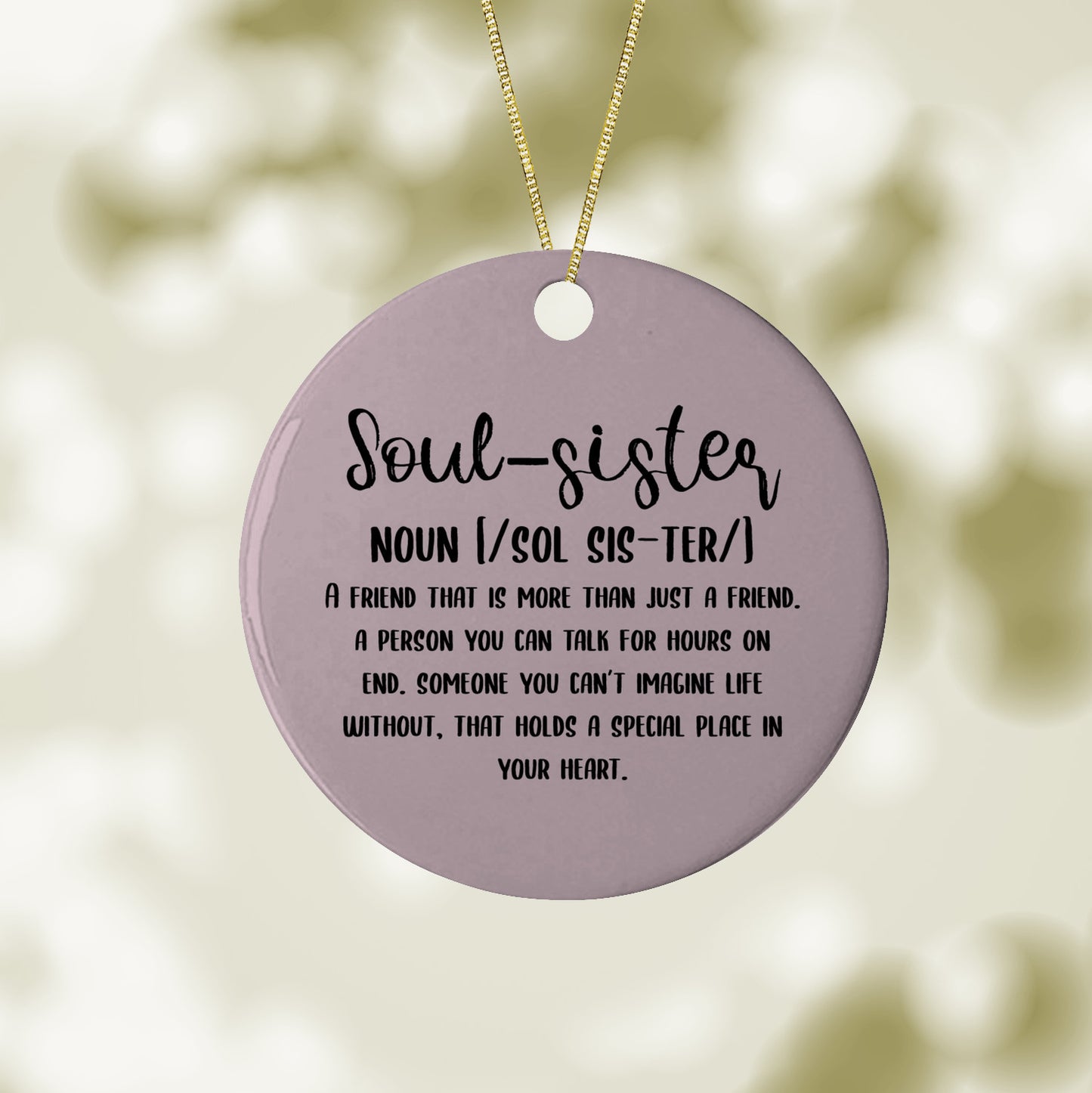 Soul-Sister Definition Christmas Holiday Ornament