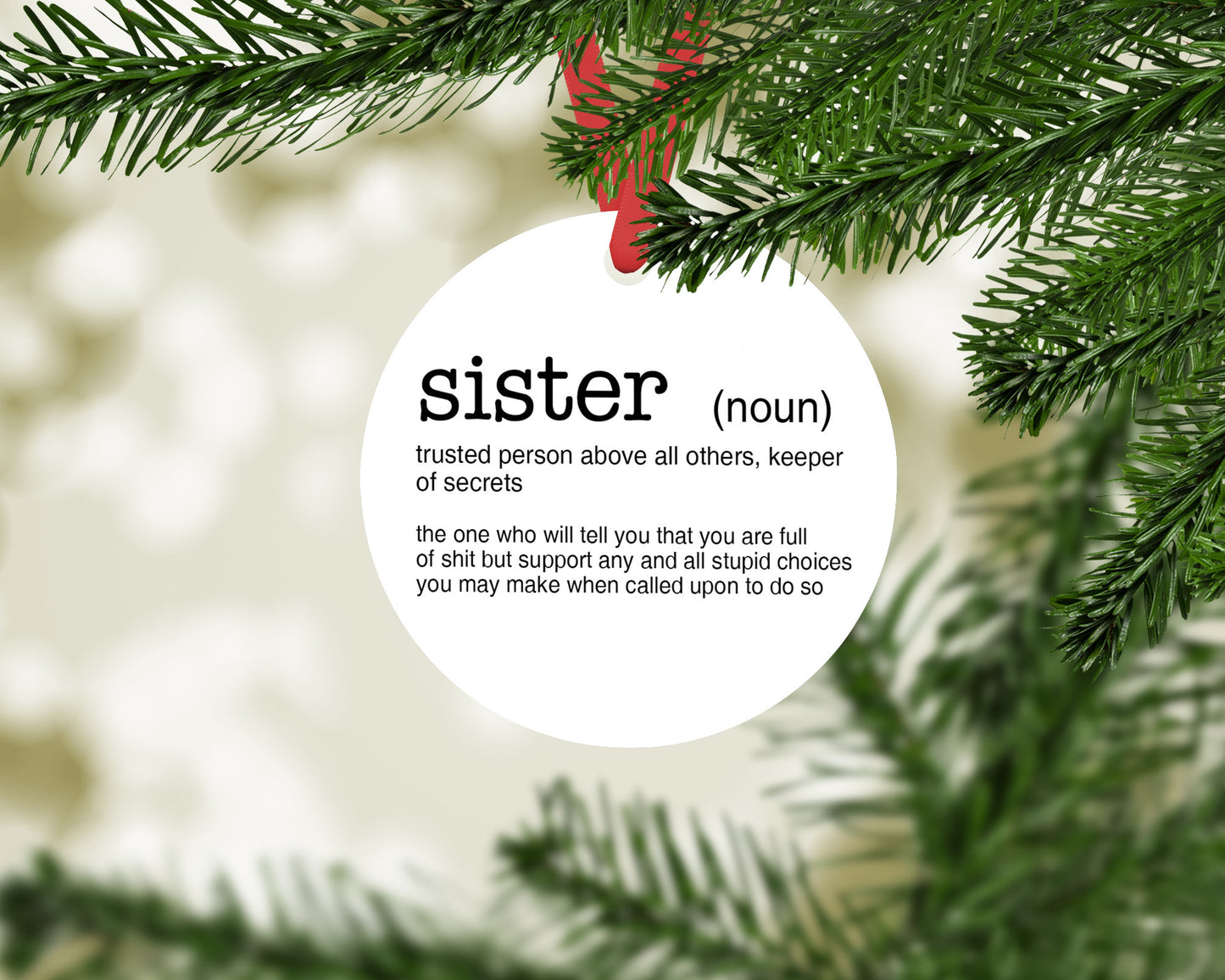Sister Definition Christmas Holiday Ornament