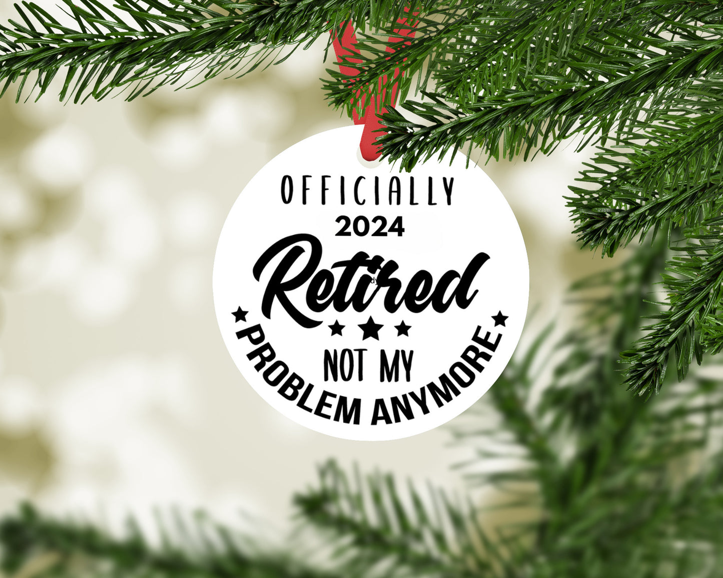 Officially Retired 2024 Christmas Holiday Ornament/ Christmas Ornament for Friends Family Coworker